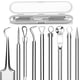 thumbnail image 1 of Kit de 5 extractores de puntos negros y comedones, pinzas curvas para puntos negros, herramientas profesionales de acero inoxidable para eliminar granos y acné., 1 of 8