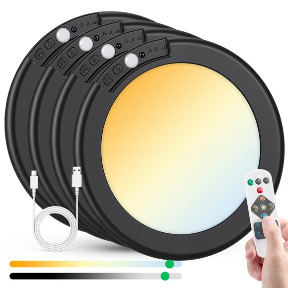 Lámpara de techo Bojim 4 unidades recargable con control remoto