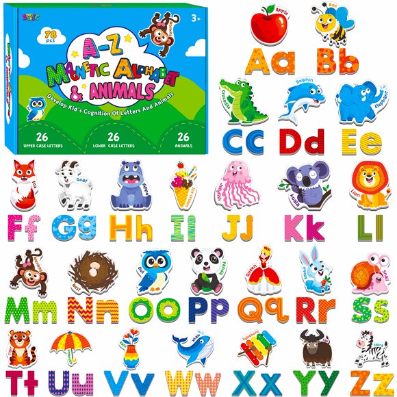 Alfabeto magnético SpriteGru 78 letras y 26 patrones de objetos