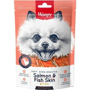 Wanpy Salmon & Fish Skin Dog 100 Gr