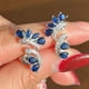 thumbnail image 2 of Women Wind Flower Stud Earrings Female High End Design Zircon Jewelry Gift, 2 of 2