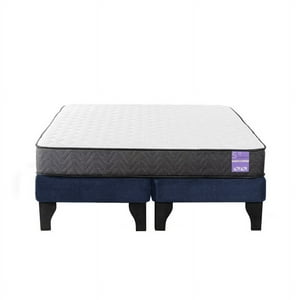 5° Sueño - Cama Europea 2 Plazas 150X190 Cm Base Colchón Negro Azul
