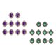 thumbnail image 4 of 20x Cuentas Traseras Planas Botón Adornos Para Hacer Tarjetas Verde Morado Oscuro, 4 of 4