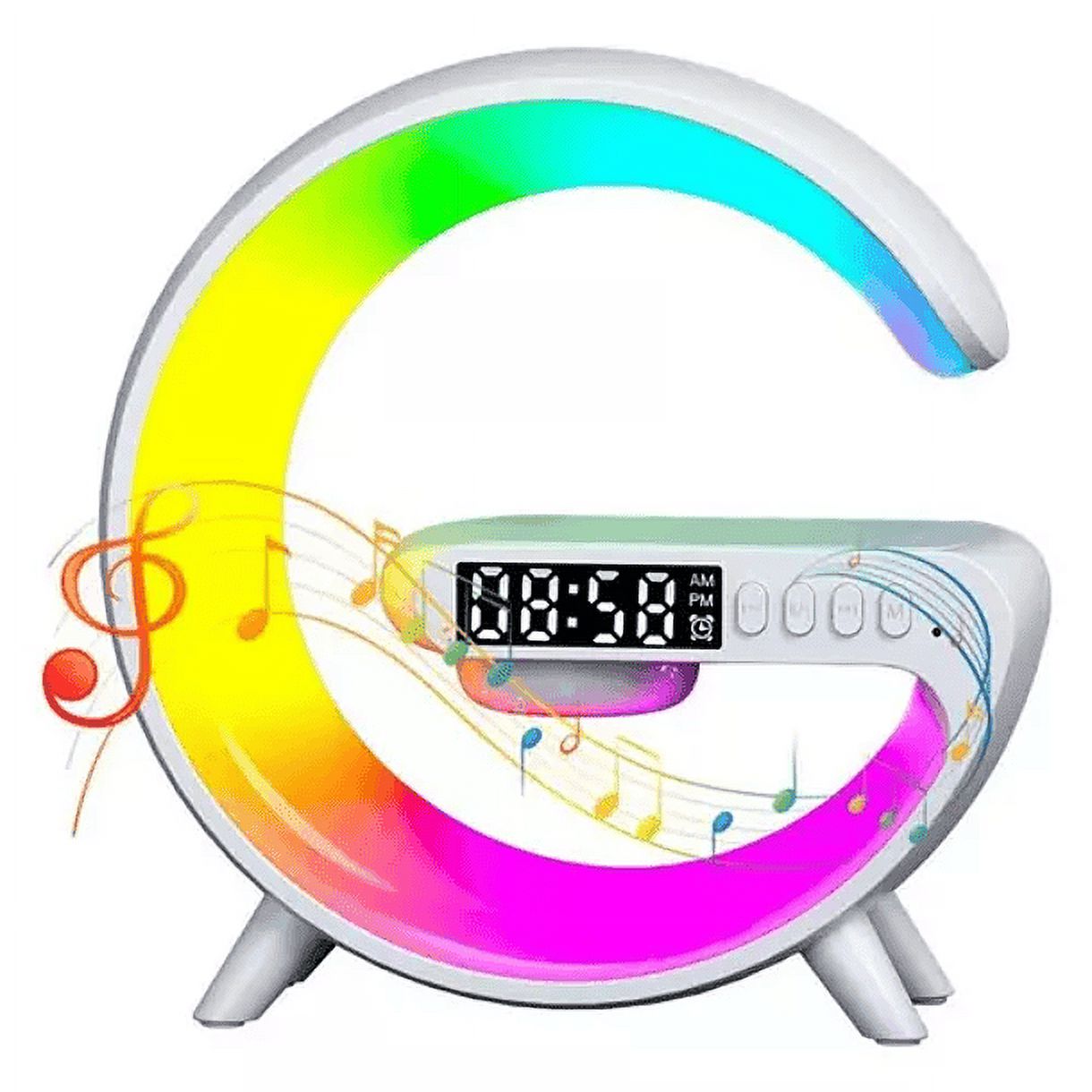 Leon Import - Mini Lampara Inteligente G Con Luces Bocina Cargador Inalámbrico