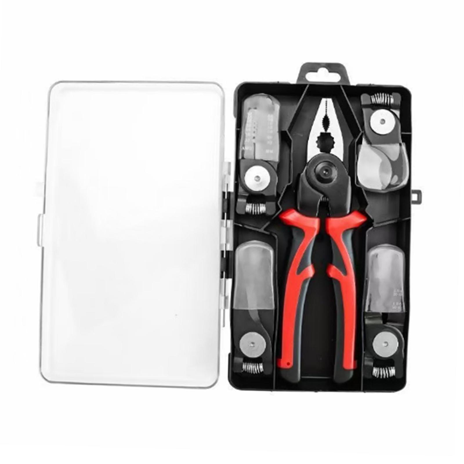 Magideal - Juego De Herramientas De Alicates, Alicates Diagonales, Herramientas De Engarzado, Tijeras Cortadoras De Alambre Multiusos, Pelacables, Juegos De Herr