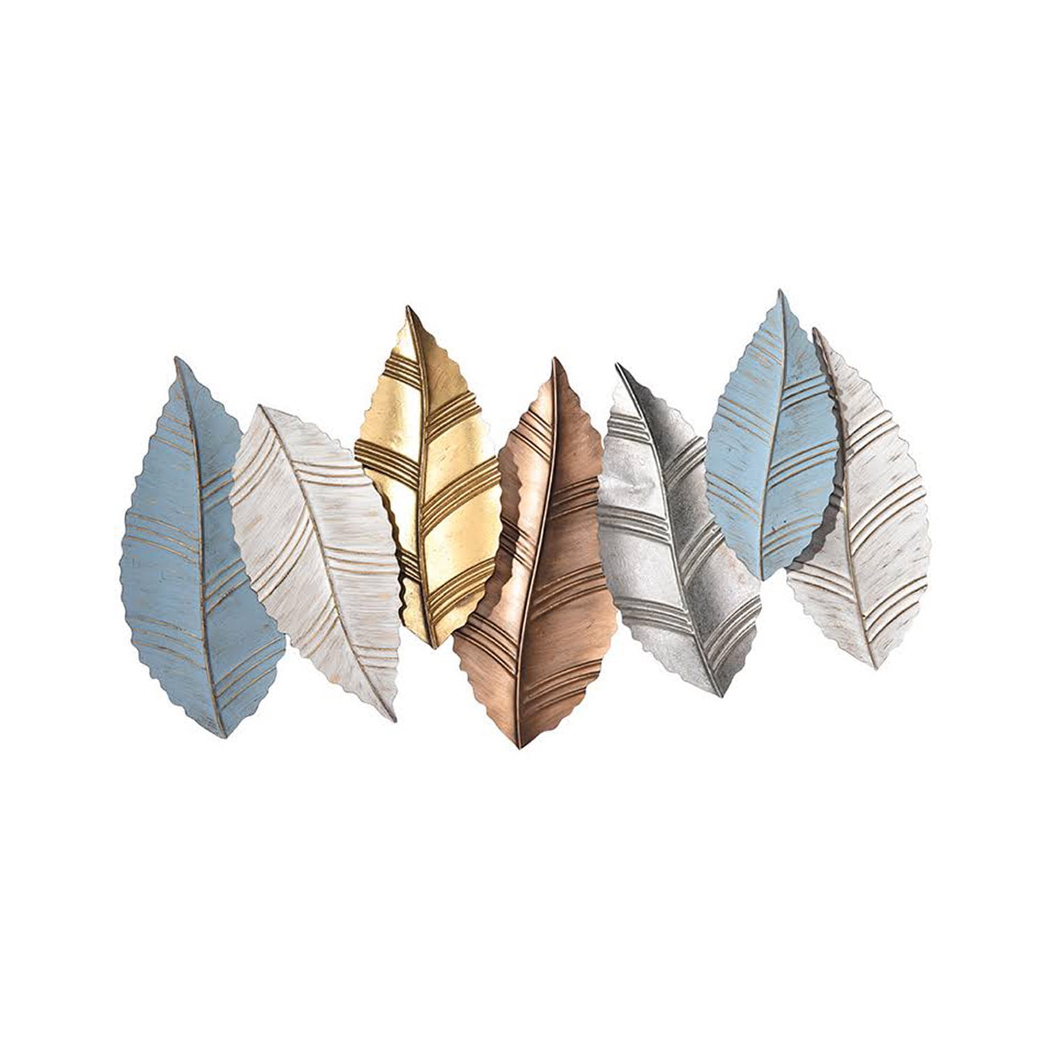 Mundo Online - Cuadro Decorativo Adorno Pared Metalico Hojas Mallorca