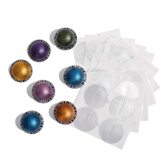 Tapa sellada con lámina de aluminio, compatible con Geesta y Nespresso Vertuoline