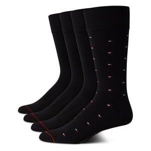 Calcetines Redondos Tommy Hilfiger, Cómodo Vestido Elástico Para Hombre, Paquete De 4