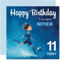Tarjeta De Cumpleaños Stuff4 Para Cumpleaños Número 11 Para Niño, Temática De Fútbol