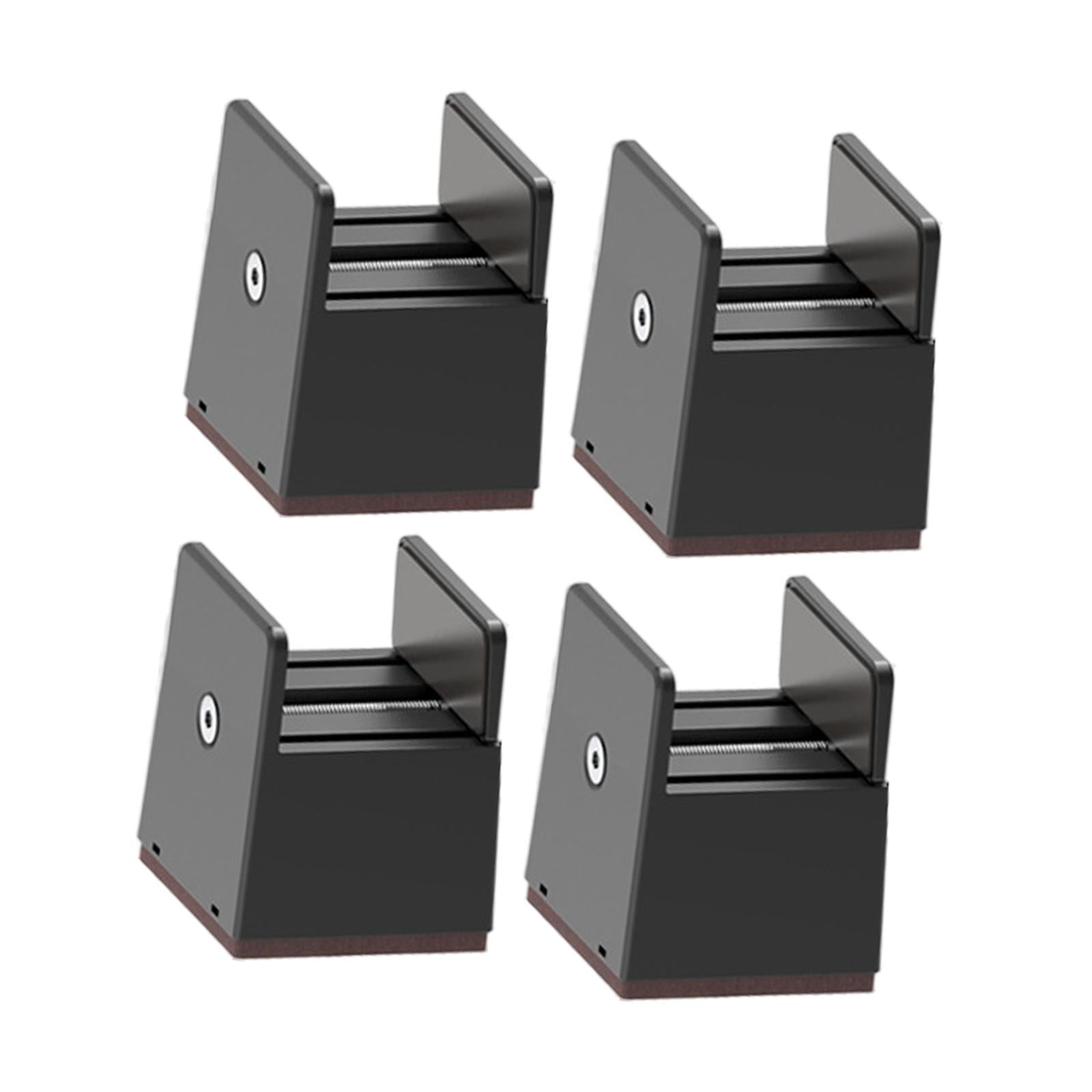 Bothyi - 4x Elevadores De Cama Que Absorben Los Golpes, Antideslizantes, Para Estantes, Escritorios, Mesas, Altura 50 Mm, Color Negro