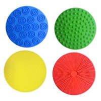 Magideal - 4 Alfombrillas Sensoriales Con Forma De Círculo Para Caminar, Juguete Táctil De Viaje Para Aprendizaje, Juguete Táctil Texturizado Para Exploración De