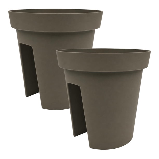 Set 2 Maceteros Colgante Para Balcon Terraza Jardin Plastico cafe