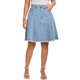 thumbnail image 1 of INSPIRE CHIC Falda de Mezclilla para Mujer Regreso a Clases Cintura Alta Línea A Dobladillo Crudo Falda de Jean Azul Claro 2XL, 1 of 6