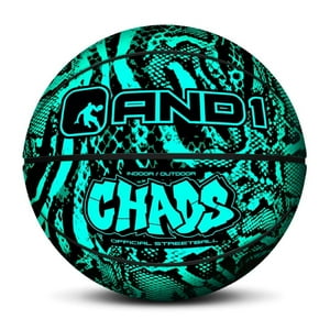 And1 - Balón De Baloncesto De Goma Premium Chaos Animal Print Verde Talla 7