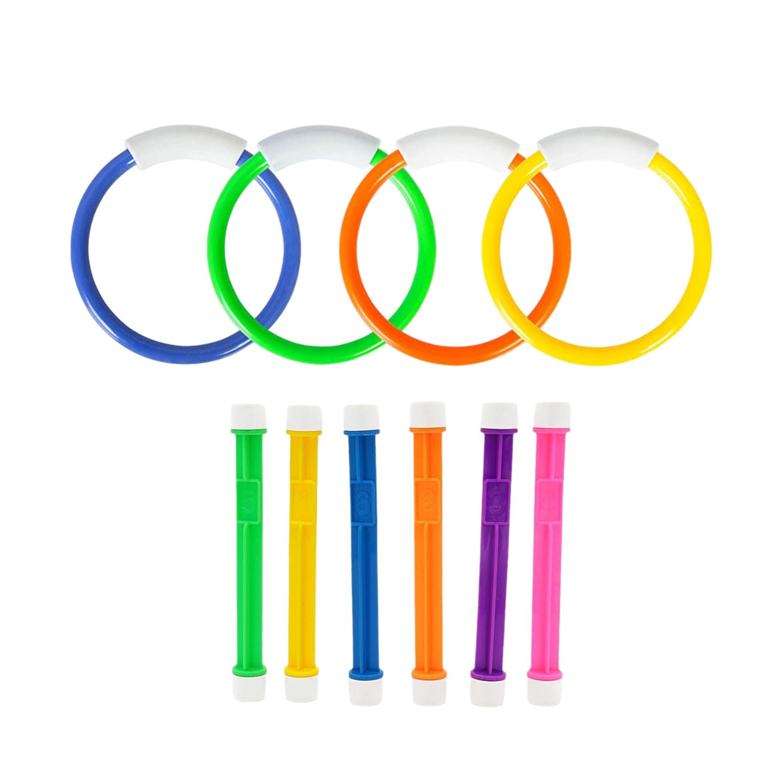 Magideal - 10 Uds. De Juguetes De Buceo, Juguetes Para Piscina, Juego De Plomo, Anillos Subacuáticos Coloridos, Juego De Anillos De Buceo Para Piscina, Ejercicio