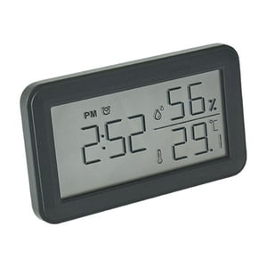 Genérico - Reloj Despertador Digital Temperatura Interior Higrómetro Pantalla Grande Pantalla Lcd Negro