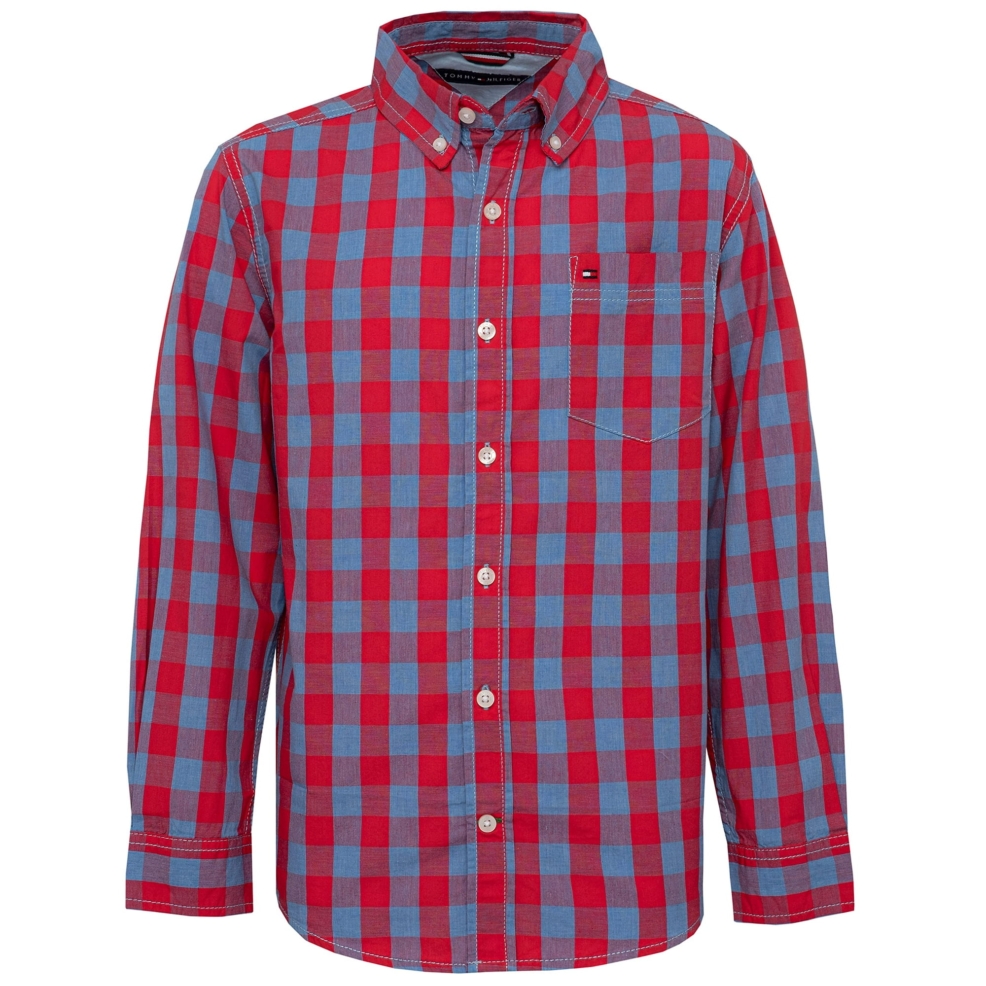 Camisa Tommy Hilfiger Kirk Fireside A Cuadros Para Niños, Talla 20