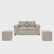 thumbnail image 2 of Sofá 2 cuerpos + 2 Pouf Sicilia Tela Beige, 2 of 8