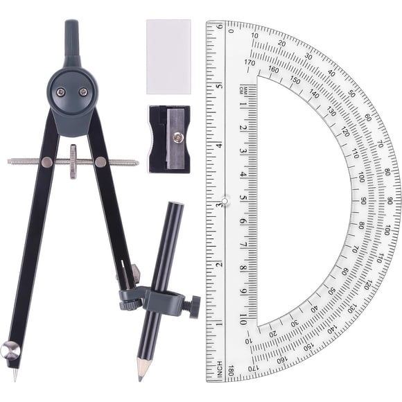 Compás Unjoo Metal Profesional 15 cm Transportador 0 a 180