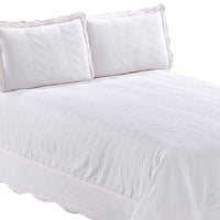 Mallorca - Quilt Bordado Blanco Versailles Liso 1,5 Plazas