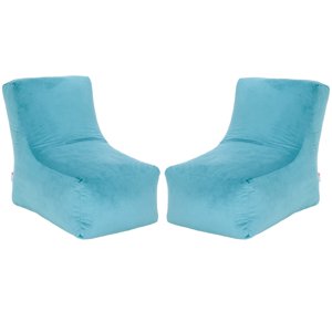 Bodevir - Set Pouf Tatto 1C Felpa Turquesa