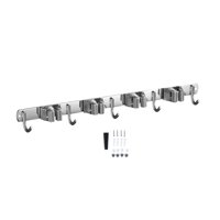 Bothyi - Soporte Para Escoba Y Fregona, Organizador De Escobas Para Organización De Garaje, Jardín, Cuarto De Lavado, 4 Clips, 5 Ganchos