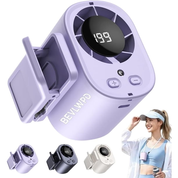 Ventilador clip coche aire acondicionado LED USB recargable mini frío manos libres