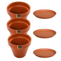 Pottery - Set De 3 Maceta Kony 24Cm Terracota Y Sus Platos