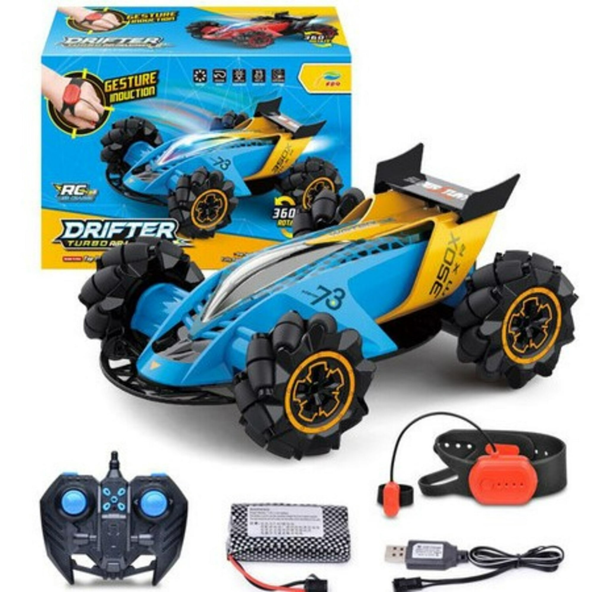 Fdq - Auto Control Remoto 2.4ghz Acrobatico Y Control De Gestos - Efecto Cohete Azul