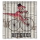 thumbnail image 1 of Cortina de ducha de baño con diseño de dinosaurio y bicicleta, económica, con ganchos, tamaño 66 x 72 pulgadas., 1 of 3
