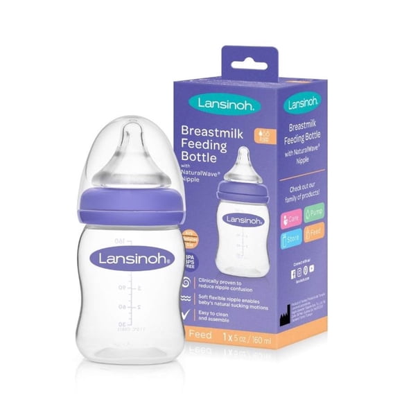 Mamadera Lansinoh Natural Wave 160 ml – Tetina de Silicona 0-3 meses
