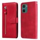 thumbnail image 2 of Funda tipo cartera para Motorola Moto G05 con bolsillo con cremallera y ranuras para tarjetas – Función de soporte Rojo, 2 of 5