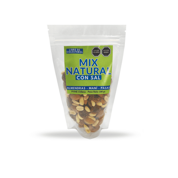 Mix Natural Salado Almendras, Pasas y Maní salado 180 gr