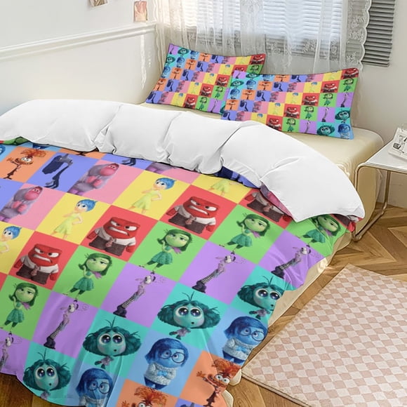 Rainbow Inside Out Comforter Set Soft 3 Pcs Twin Bedding Sets Thicken for All Season