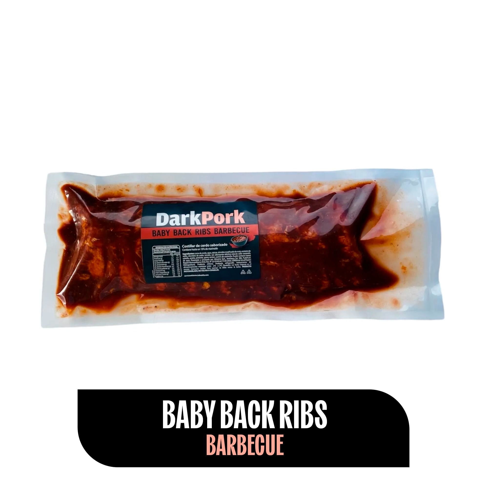 Costillar De Cerdo Baby Back Ribs Barbecue 600 g Dark Pork