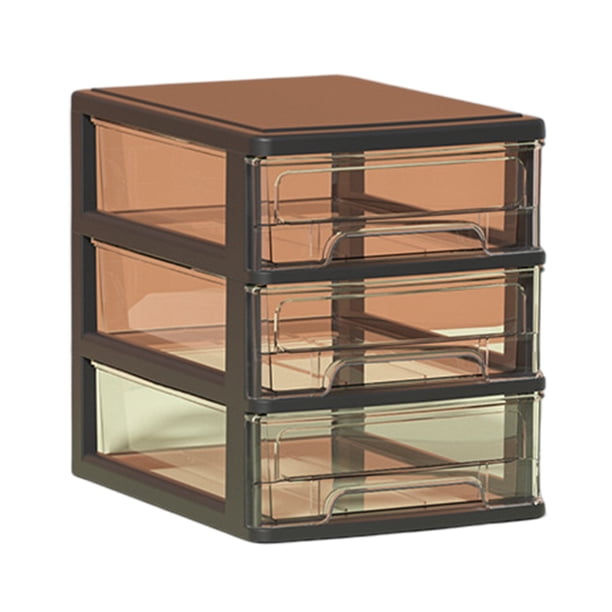 Torre de almacenamiento de plástico con 3 cajones y 2 cajones, multifuncional, con cajones transparentes, organizador para manualidades y papelería.