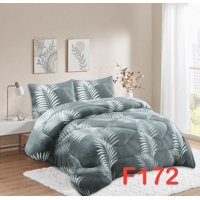 Mundo Shopping - Cobertor Plush Con Chiporro 2 Plazas Color Gris Con Diseño Plumas