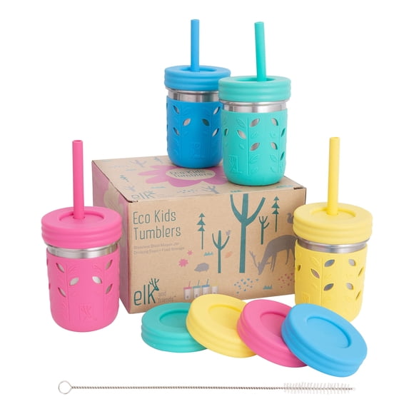 Vasos para Beber Elk and Friends Acero Inoxidable 300 mL Paquete de 4 para Niños