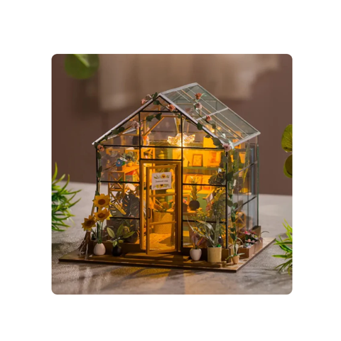 China - Casa Miniatura Diy “Invernadero De Cristal” – Jardín Interior Con Luces Led Pc2306