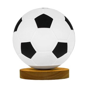 Ioensy - Lámpara De Fútbol Led Luz Nocturna Soporte De Madera Alimentado Por Usb Para Decoración Del Hogar Base Plana