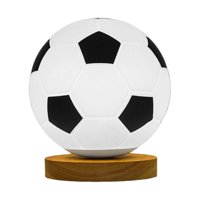 Ioensy - Lámpara De Fútbol Led Luz Nocturna Soporte De Madera Alimentado Por Usb Para Decoración Del Hogar Base Plana