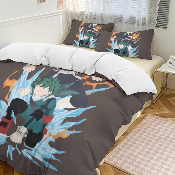 Juego De Ropa De Cama My Hero Academia Ropa De Cama Cómoda Y Ligera Con Estampado De Dibujos Animados Juego De 3 Piezas (disponible En Varios Tamaños) Lc