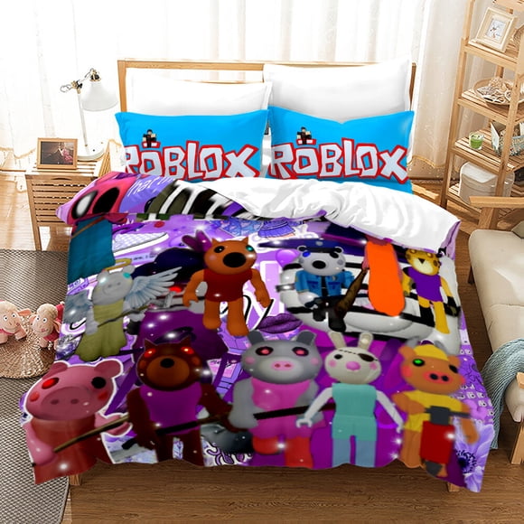 Kids Roblox bedding duvet quilt cover + pillowcase bedding set 3-Piece Bedding Set (1 Duvet Cover + 2 Pillow Shams)