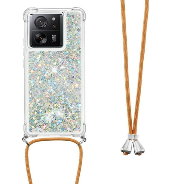 Funda FOXDOCK para Xiaomi 13T/13T Pro con Cuerda Ajustable, Brillo Líquido, Protección Antigolpes y Lente – Ideal para Regalo