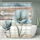 thumbnail image 2 of 1pc Modern Wooden Shower Curtain and Floor Mat Set with 12 Hooks - Perfect for Bathroom Decoration and Organization, 2 of 4