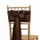 thumbnail image 1 of Xiao Hua Correa de Asiento Marrón - Juego de 20 Piezas, 108.27 x 6.69 Pulgadas Brillante y Reluciente, Lazo Sedoso para Bricolaje Autoajustable, Adecuado para Decoración de Sillas de Boda Banquete, 1 of 5