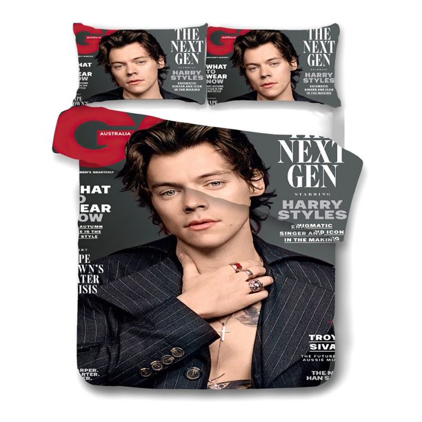 Harry Edward Style Singer Bedding Set 3-piece Duvet Cover Pillowcase 3-Piece Bedding Set (1 Duvet Cover + 2 Pillow Shams)