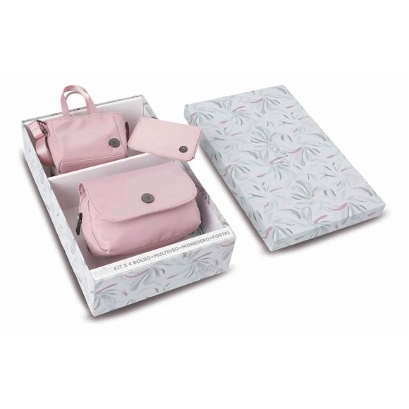Kit Corneana 2 Riñonera+cosmetiquera+monedero+postal Rosado