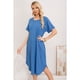 thumbnail image 1 of Vestido Midi Mujer Casual Cuello Redondo Bolsillos Colores 3377, 1 of 3