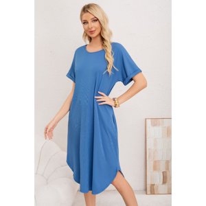Likeshop - Vestido Midi Mujer Casual Cuello Redondo Bolsillos Colores 3377